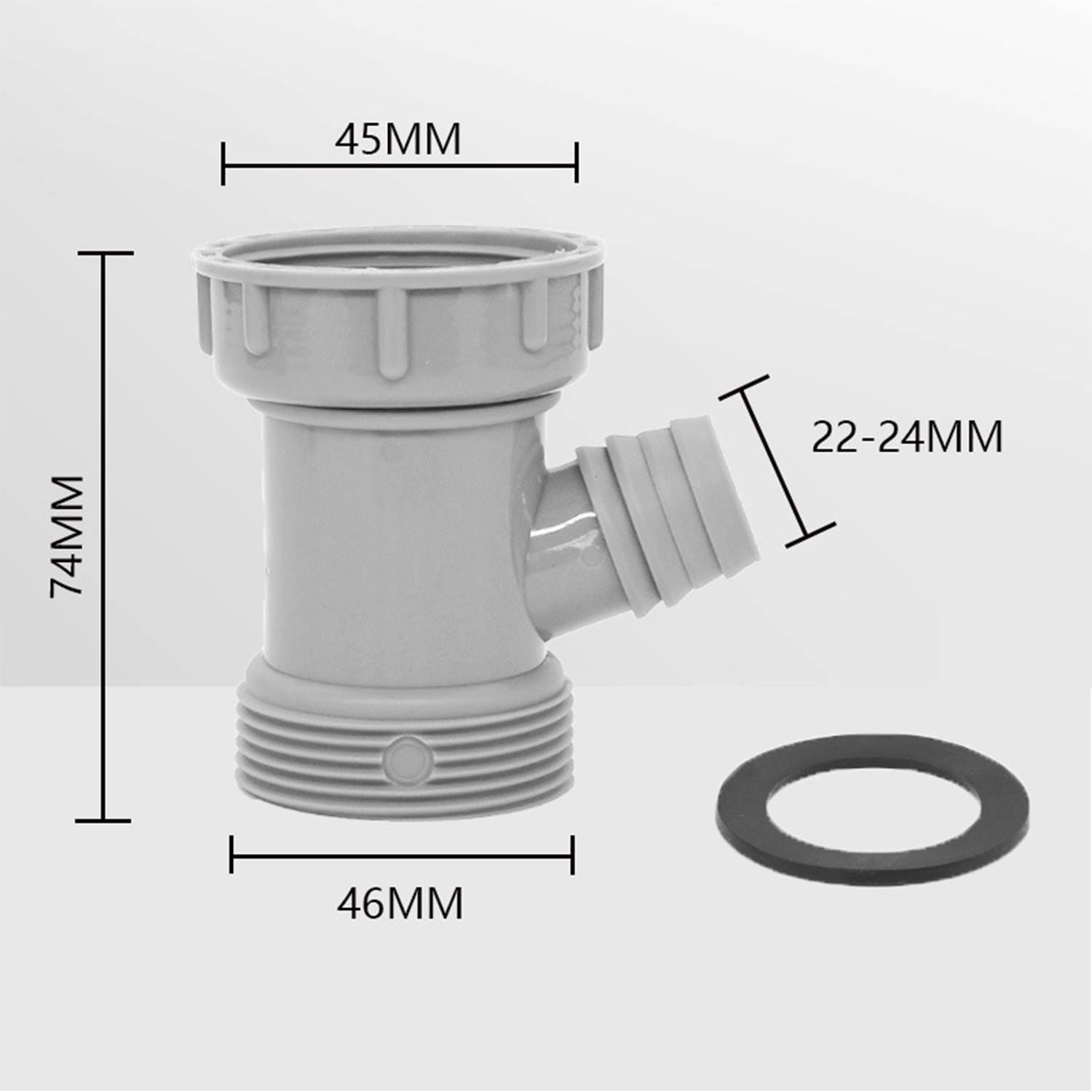 Lösung für den Abfluss von Küchenspülen – 45-mm-T-Verbindungsstück mit einem Schlitz