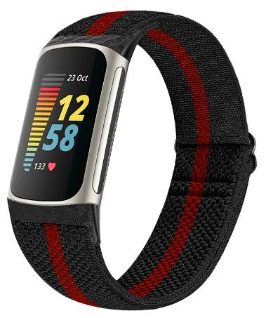 Uhrenarmband-Ersatz für Fitbit Charge 5/6 Black+Red