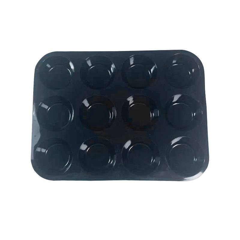 Silikon-Kuchenform – Muffinform für 12 Tassen Black