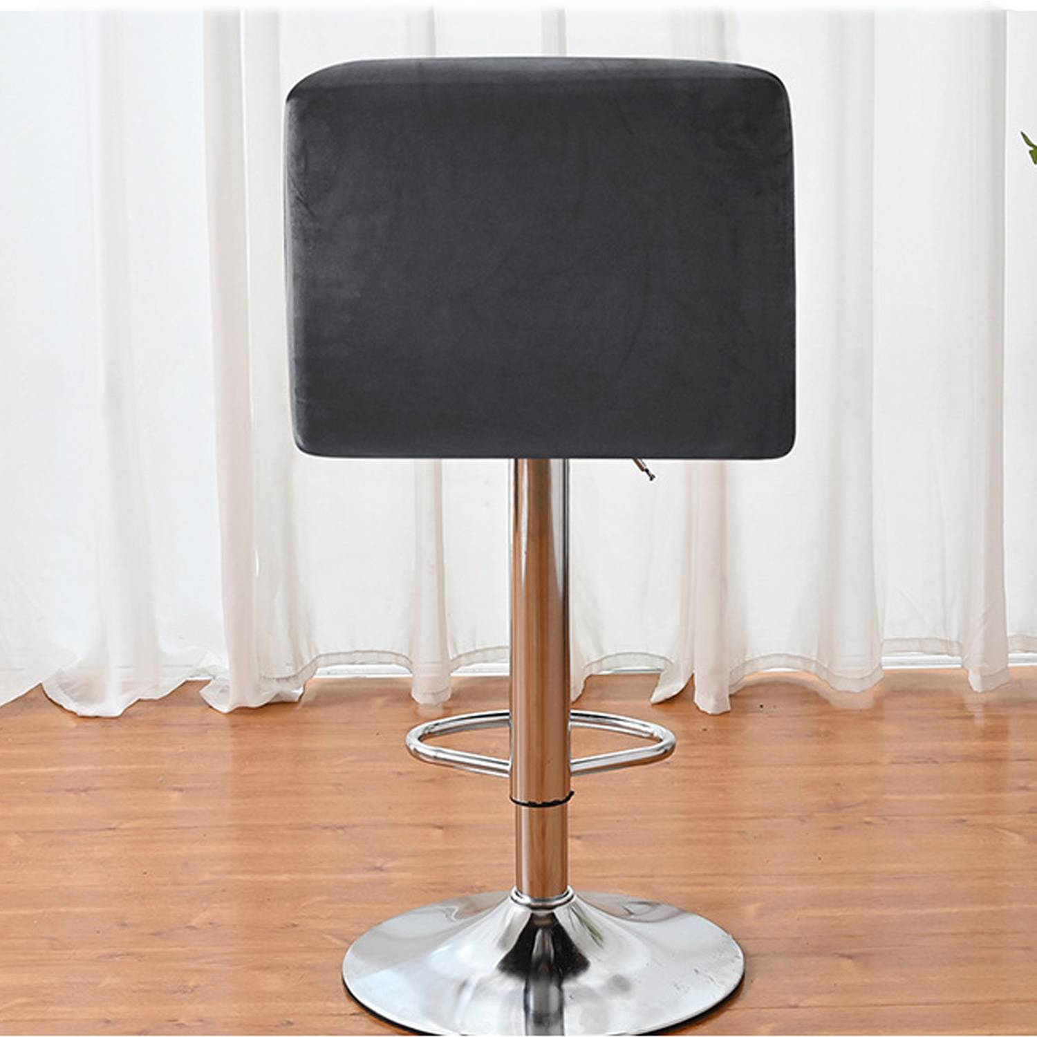 Dehnbarer Barhockerbezug DarkGrey