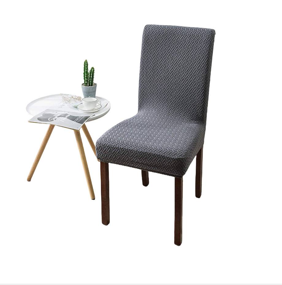 Set mit elastischen Stuhlhussen DarkGrey