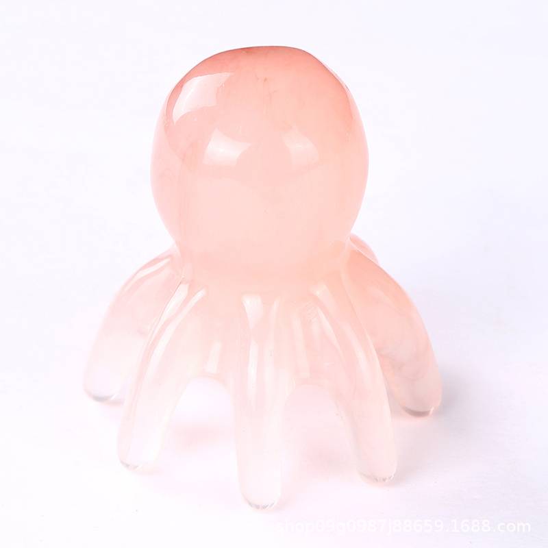 Oktopus Kopfhautmassagegerät - Großer Massagekamm für Akupressur Pink