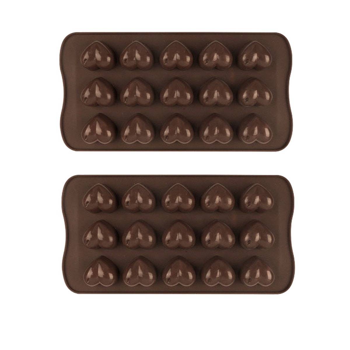 2er-Set Silikon Herzförmige Schokoladenbackform - Perfekt für DIY Leckereien