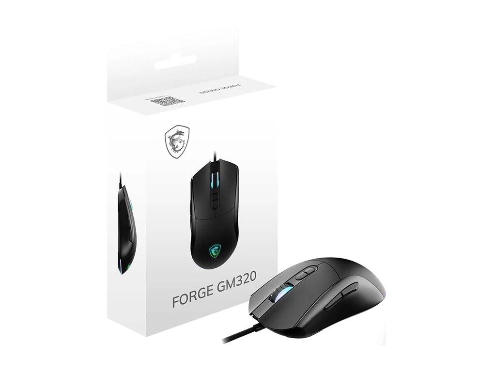 MSI Forge GM320 Gaming Maus, Black, USB