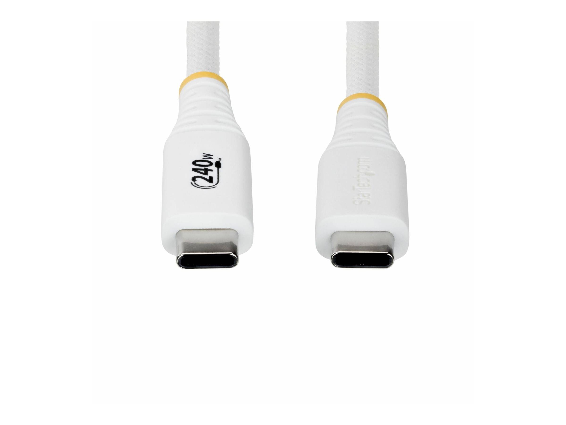 StarTech.com 1m USB-C Ladekabel, 240W (5A) PD EPR, USB-IF zertifiziert, langlebig, hochflexibel und robust, USB 2.0 Laptop Ladekabel - Weiß, 1