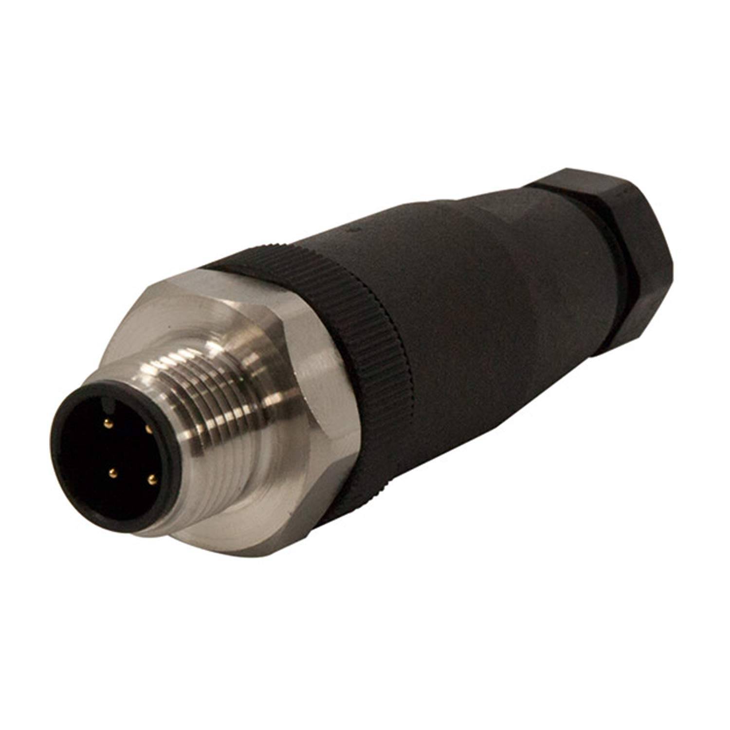M12 Sensorsteckverbinder gerade Stift Schraubanschluss, Polzahl 4-polig Kabelabgang gerade, Klemmbereich 4,0mm - 6,0mm