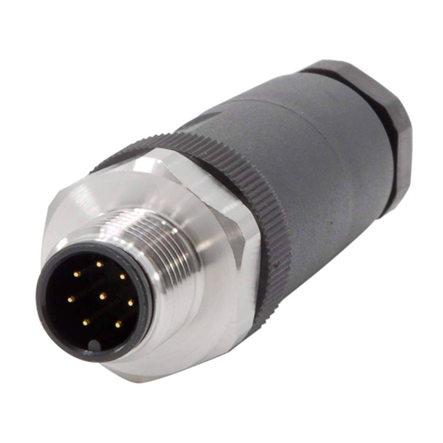 M12 Sensorsteckverbinder gerade Stift Schraubanschluss, Polzahl 8-polig Kabelabgang gerade, Klemmbereich 6,0mm - 8,0mm