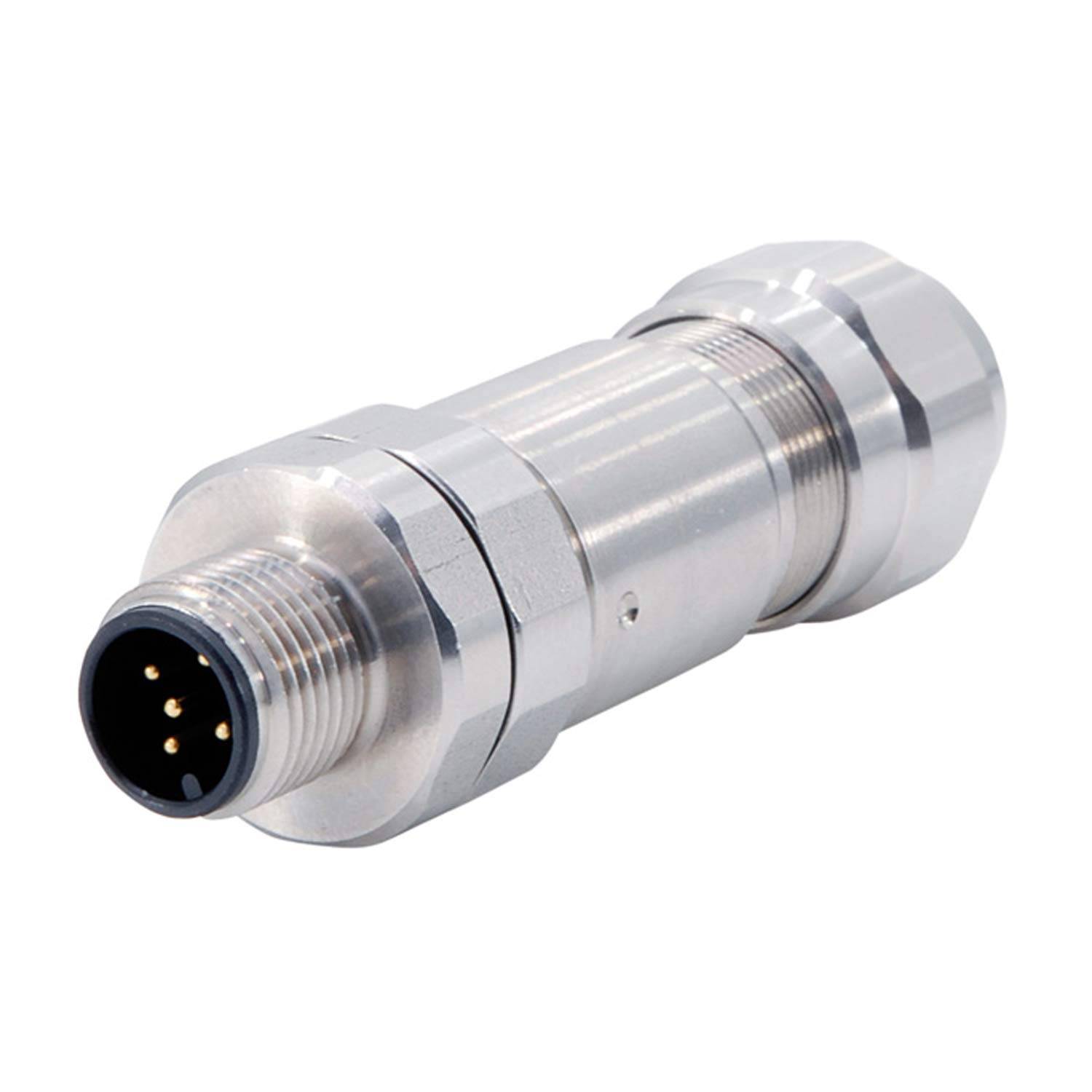 M12 Sensorsteckverbinder gerade Stift Schraubanschluss, Polzahl 5-polig Kabelabgang gerade, Klemmbereich 6,0mm - 8,0mm