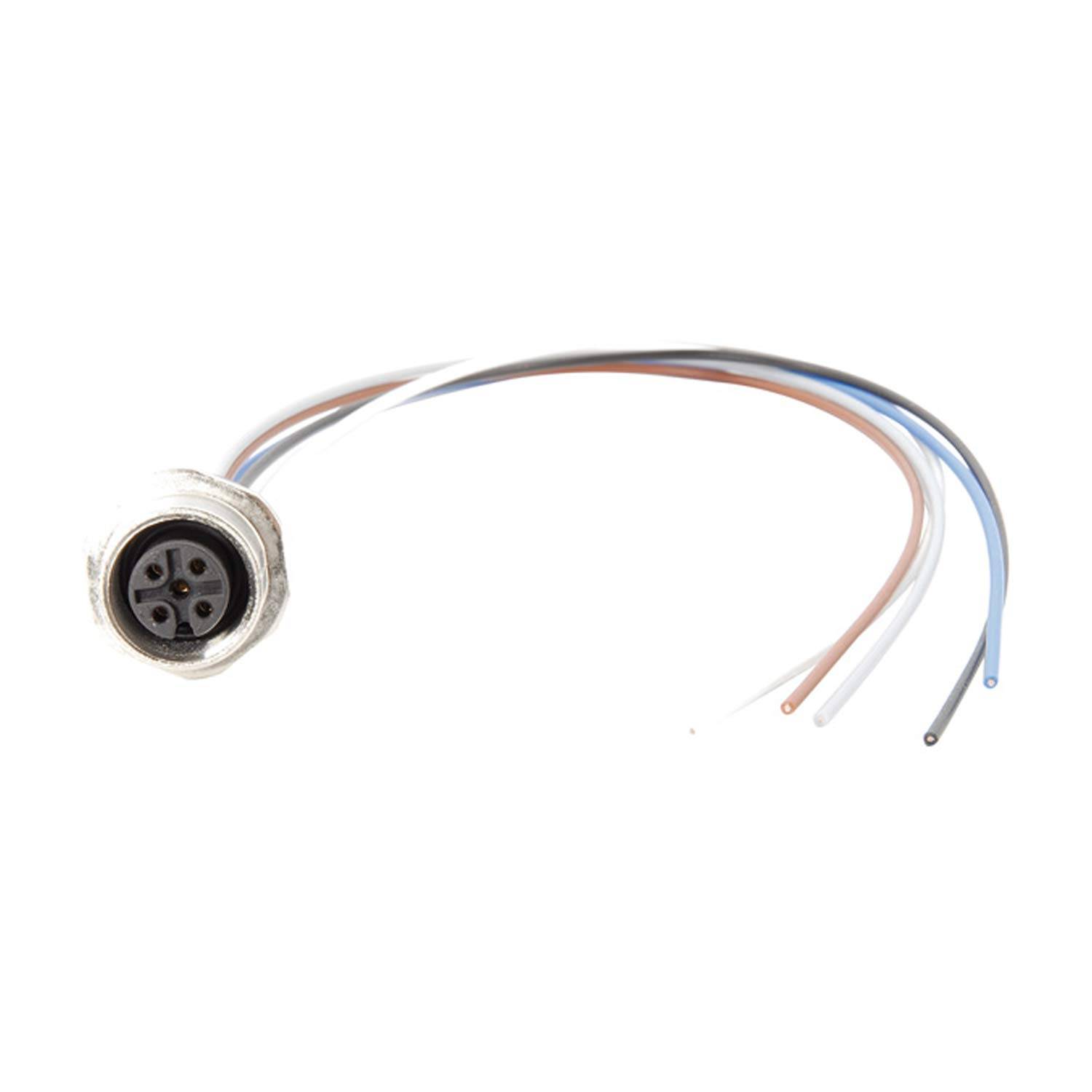 M12 Gerätesteckverbinder gerade Buchse Polzahl 5-polig Vorderwand, Litzen 0,25mm² AWG24, Länge 200,0mm - 1 Stück