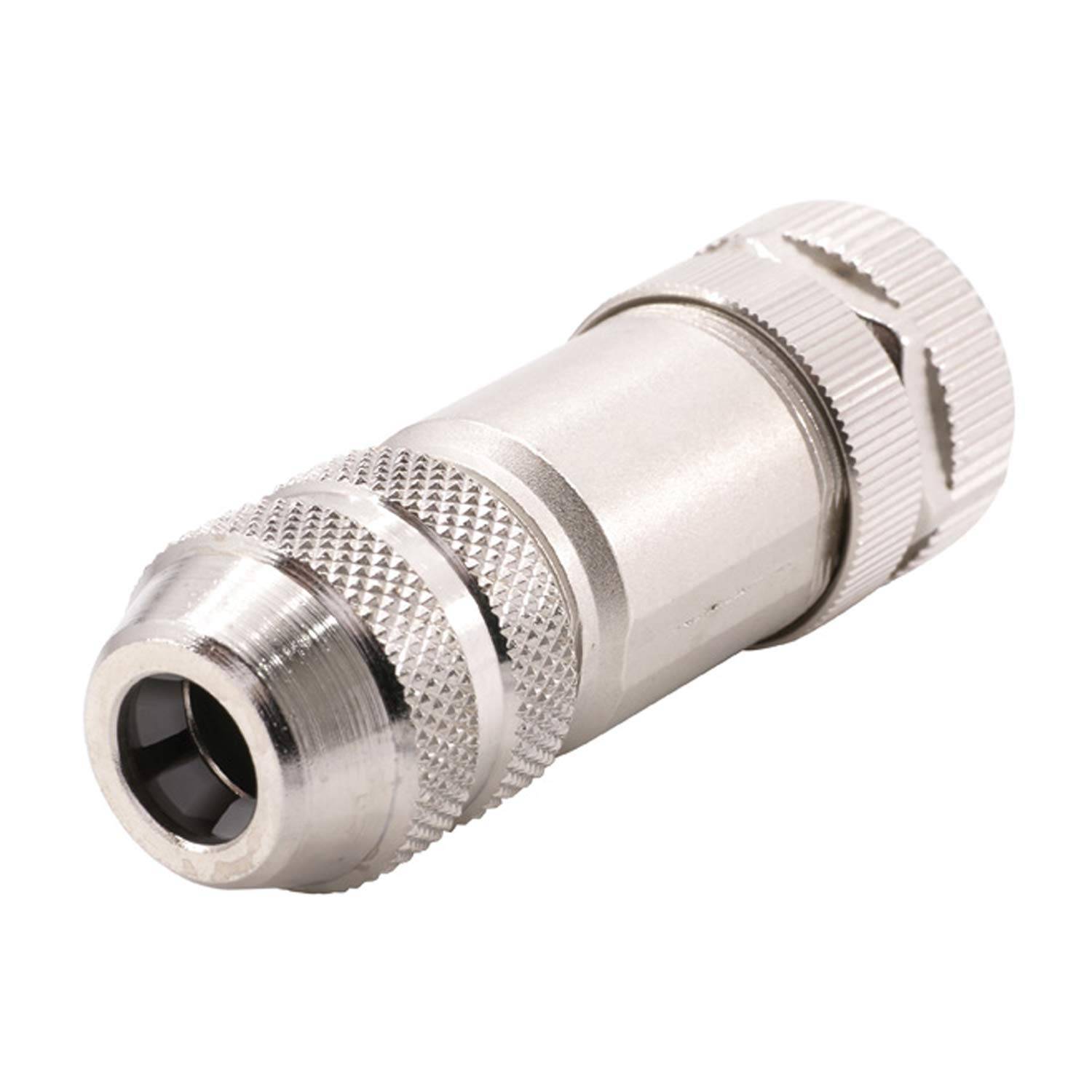 M12 Sensorsteckverbinder gerade Buchse Schraubanschluss, Polzahl 4-polig Kabelabgang gerade, Klemmbereich 6,0mm - 8,0mm