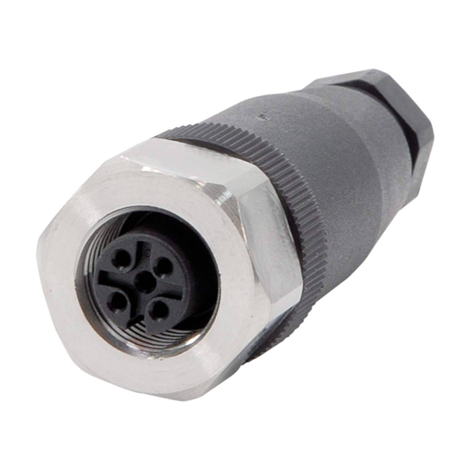 M12 Sensorsteckverbinder gerade Buchse Schraubanschluss, Polzahl 4-polig Kabelabgang gerade, Klemmbereich 4,0mm - 6,0mm