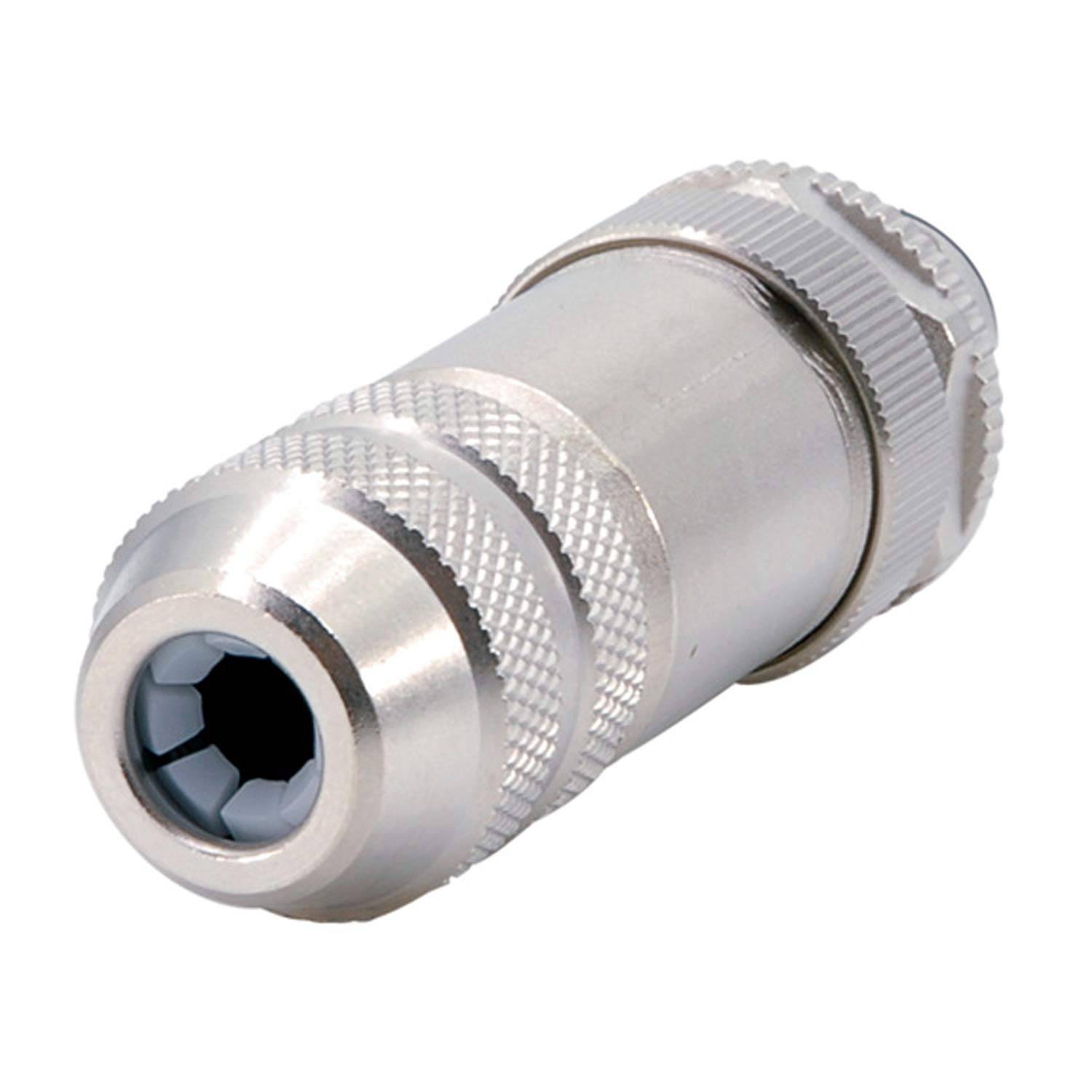 M12 Sensorsteckverbinder gerade Stift Schraubanschluss, Polzahl 5-polig Kabelabgang gerade, Klemmbereich 6,0mm - 8,0mm