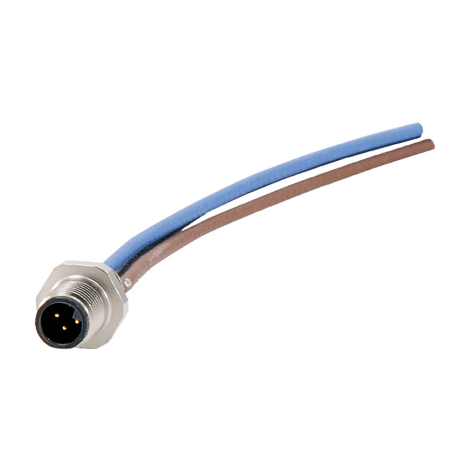M5 Gerätesteckverbinder gerade Stift Polzahl 3-polig Vorderwand, Litzen 0,14mm² AWG26, Länge 200,0mm - 1 Stück