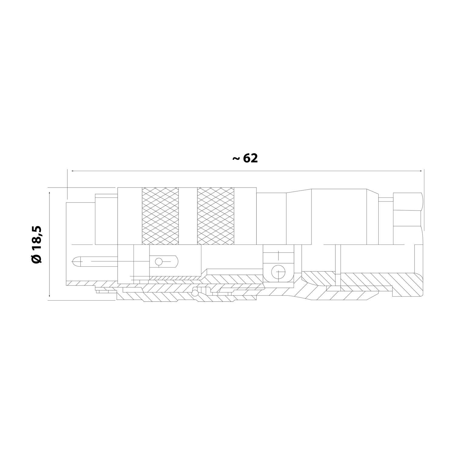 M16 DIN-Kabelsteckverbinder gerade Stift Lötanschluss, Polzahl 8-polig Kabelabgang gerade PG9x1,41, Klemmbereich 6,0mm