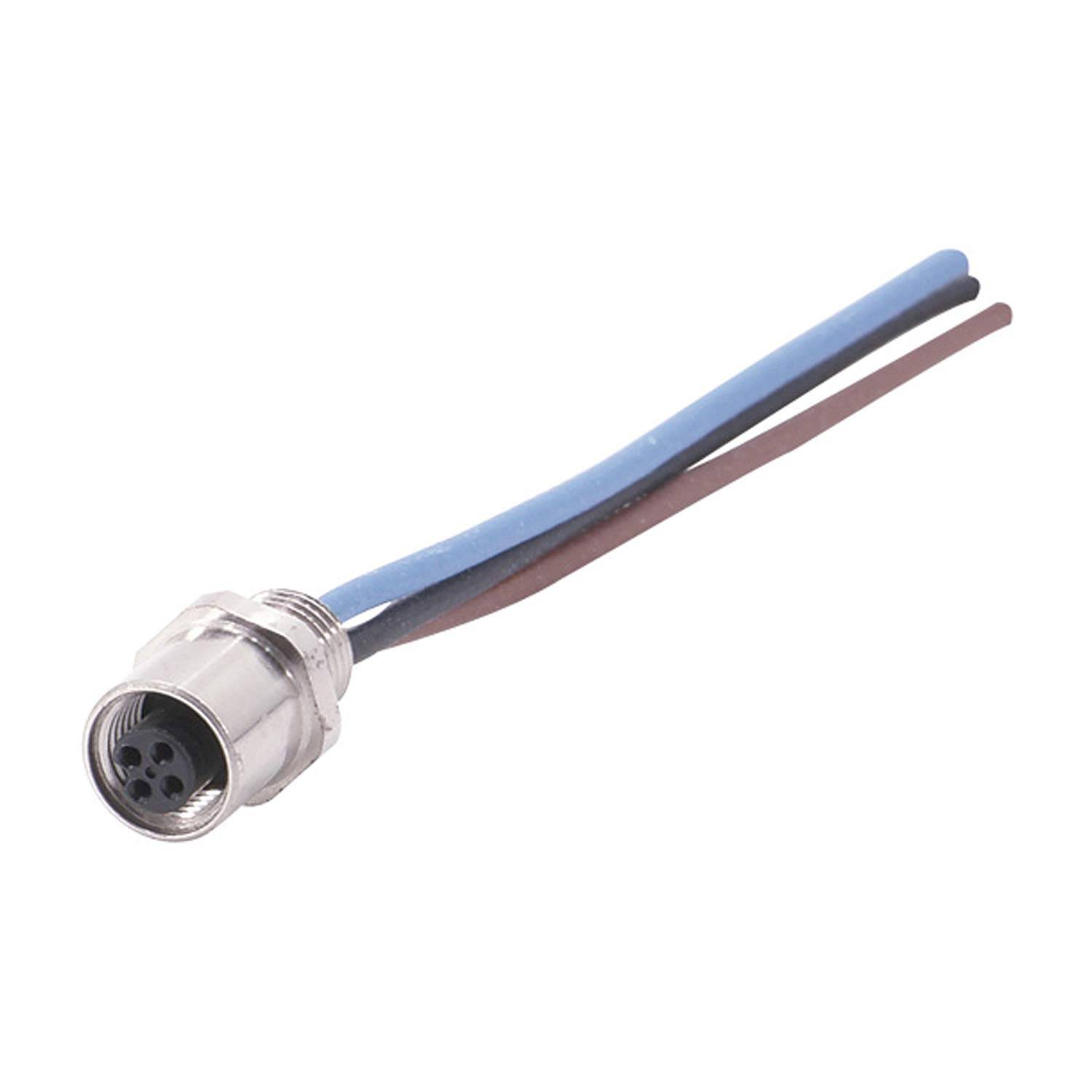 M5 Gerätesteckverbinder gerade Buchse Polzahl 3-polig Vorderwand, Litzen 0,25mm² AWG24, Länge 200,0mm - 1 Stück