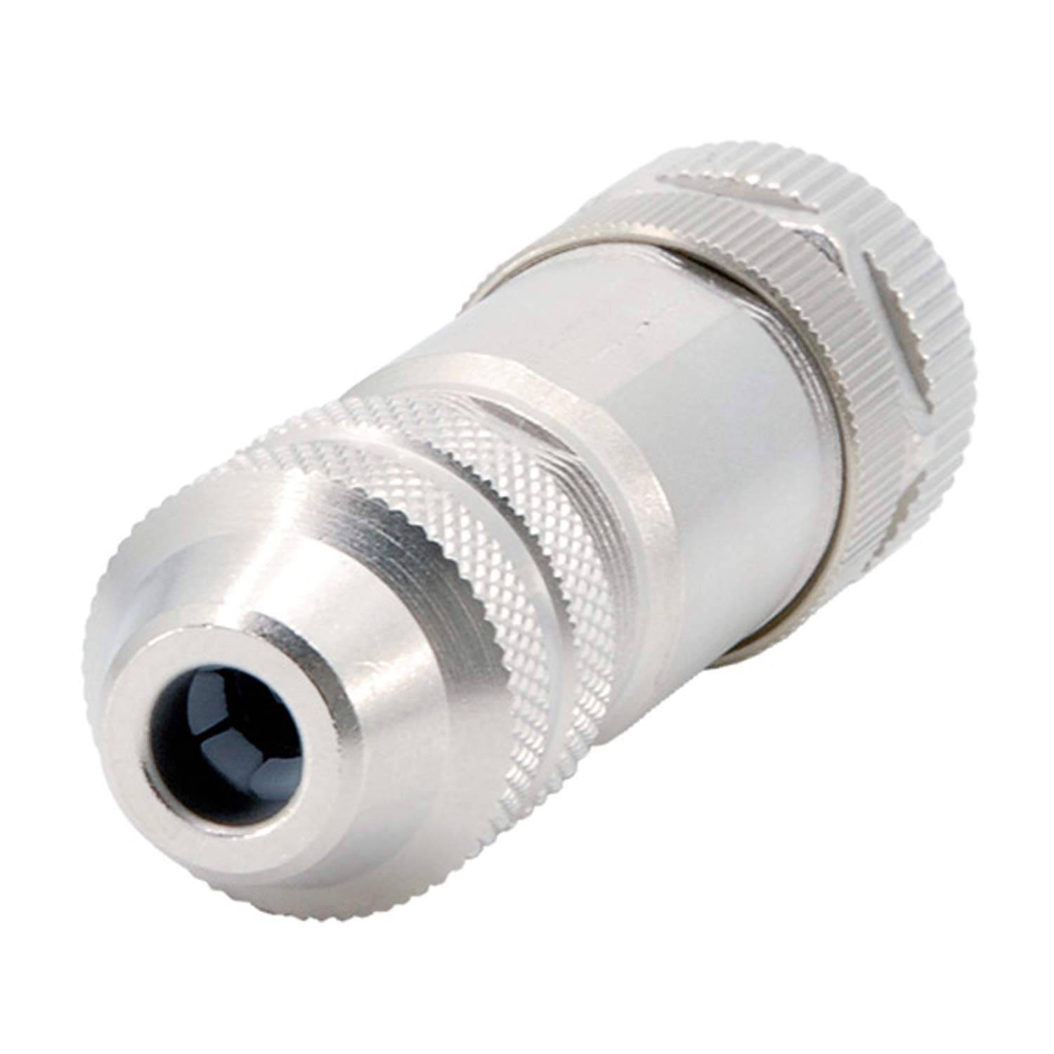 M12 Sensorsteckverbinder gerade Buchse Schraubanschluss, Polzahl 4-polig Kabelabgang gerade, Klemmbereich 4,0mm - 6,0mm