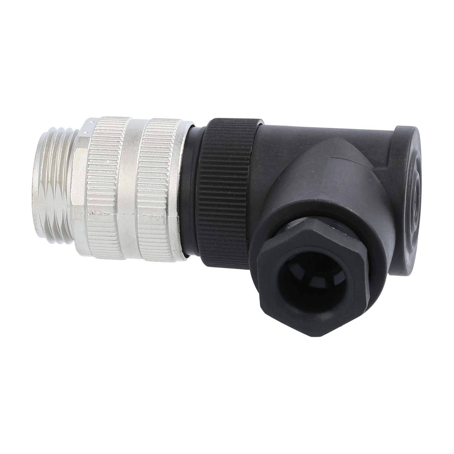 7/8"" Kabelsteckverbinder gewinkelt Stift Schraubanschluss, Polzahl 2+PE Kabelabgang seitlich, Klemmbereich 8,0mm -