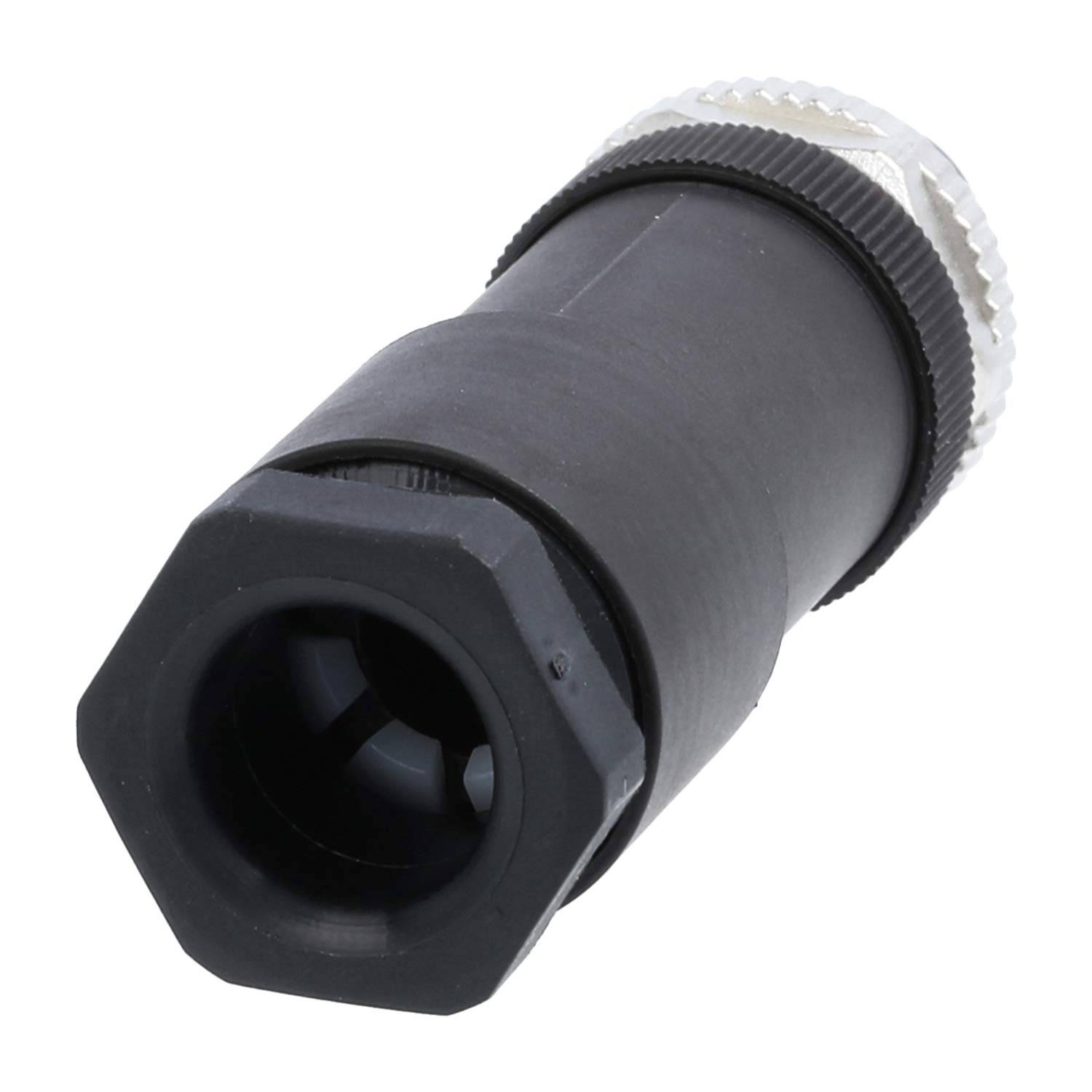 M12 Kabelsteckverbinder gerade Stift Schraubanschluss, Polzahl 5-polig Kabelabgang gerade, Klemmbereich 8,0mm - 10,0mm
