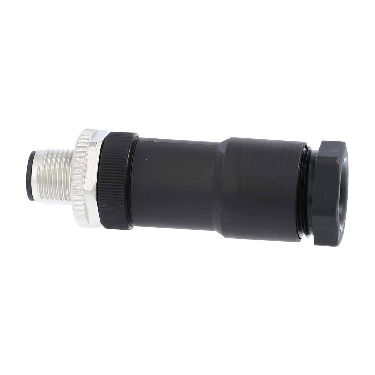 M12 Kabelsteckverbinder gerade Stift Schraubanschluss, Polzahl 5-polig Kabelabgang gerade, Klemmbereich 8,0mm - 10,0mm