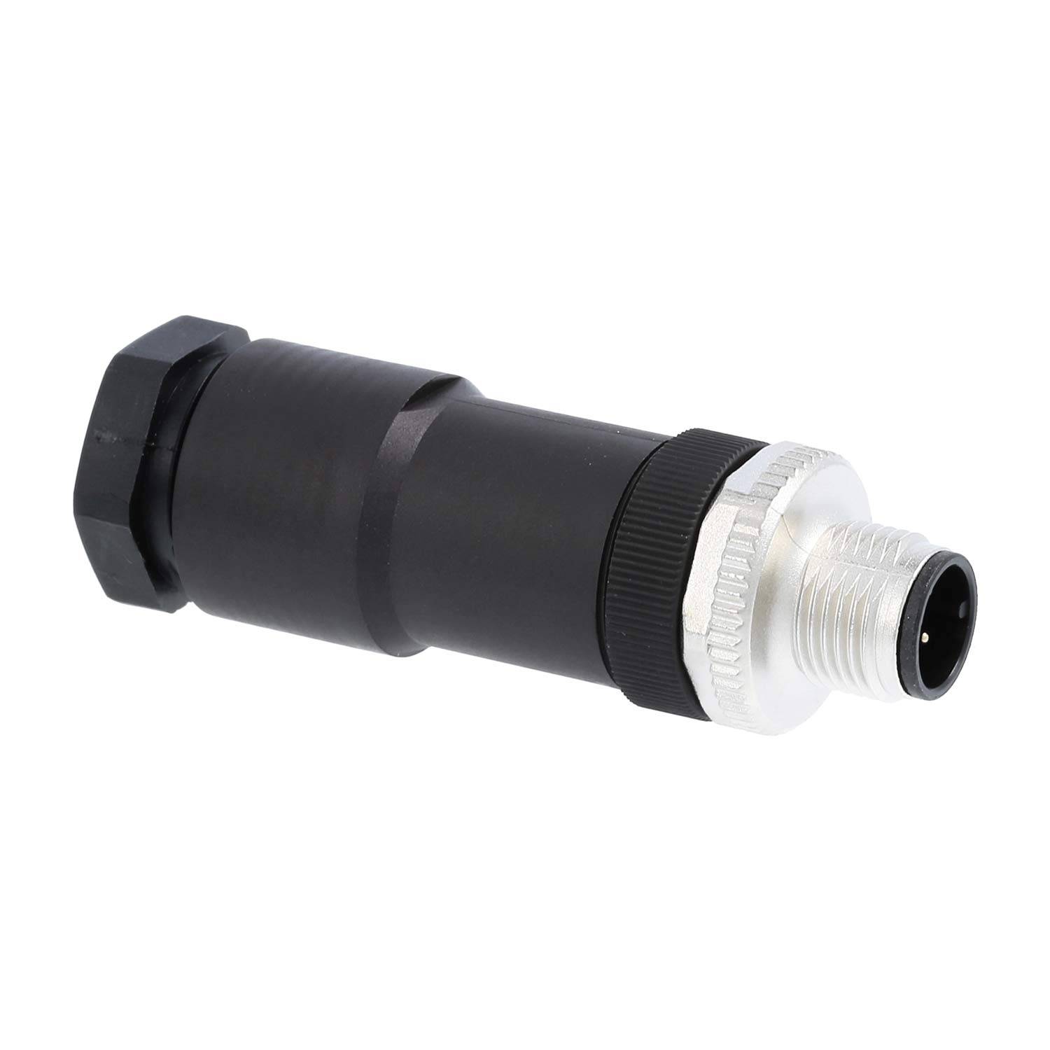 M12 Kabelsteckverbinder gerade Stift Schraubanschluss, Polzahl 5-polig Kabelabgang gerade, Klemmbereich 8,0mm - 10,0mm