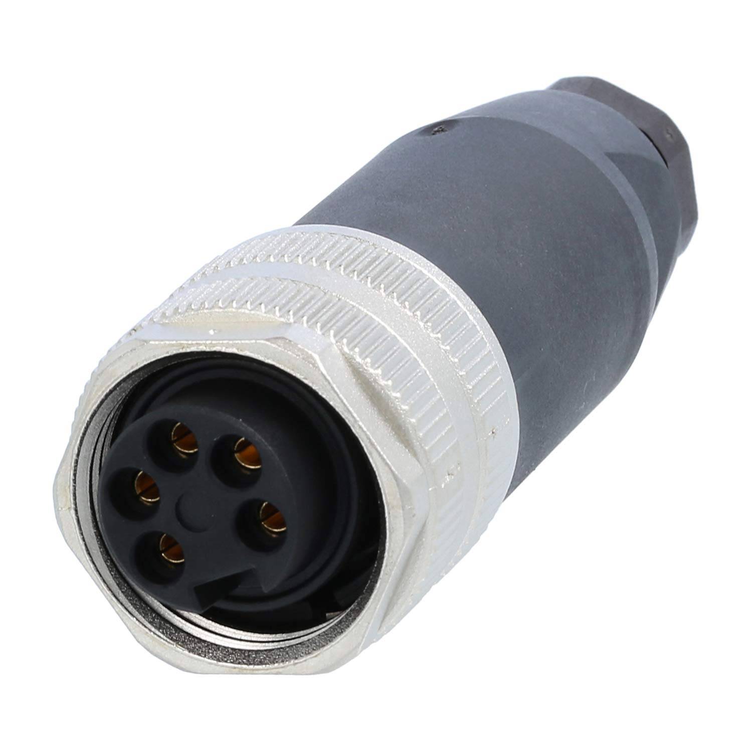 7/8"" Kabelsteckverbinder gerade Buchse Schraubanschluss, Polzahl 4+PE Kabelabgang gerade, Klemmbereich 6,0mm - 8,0mm -