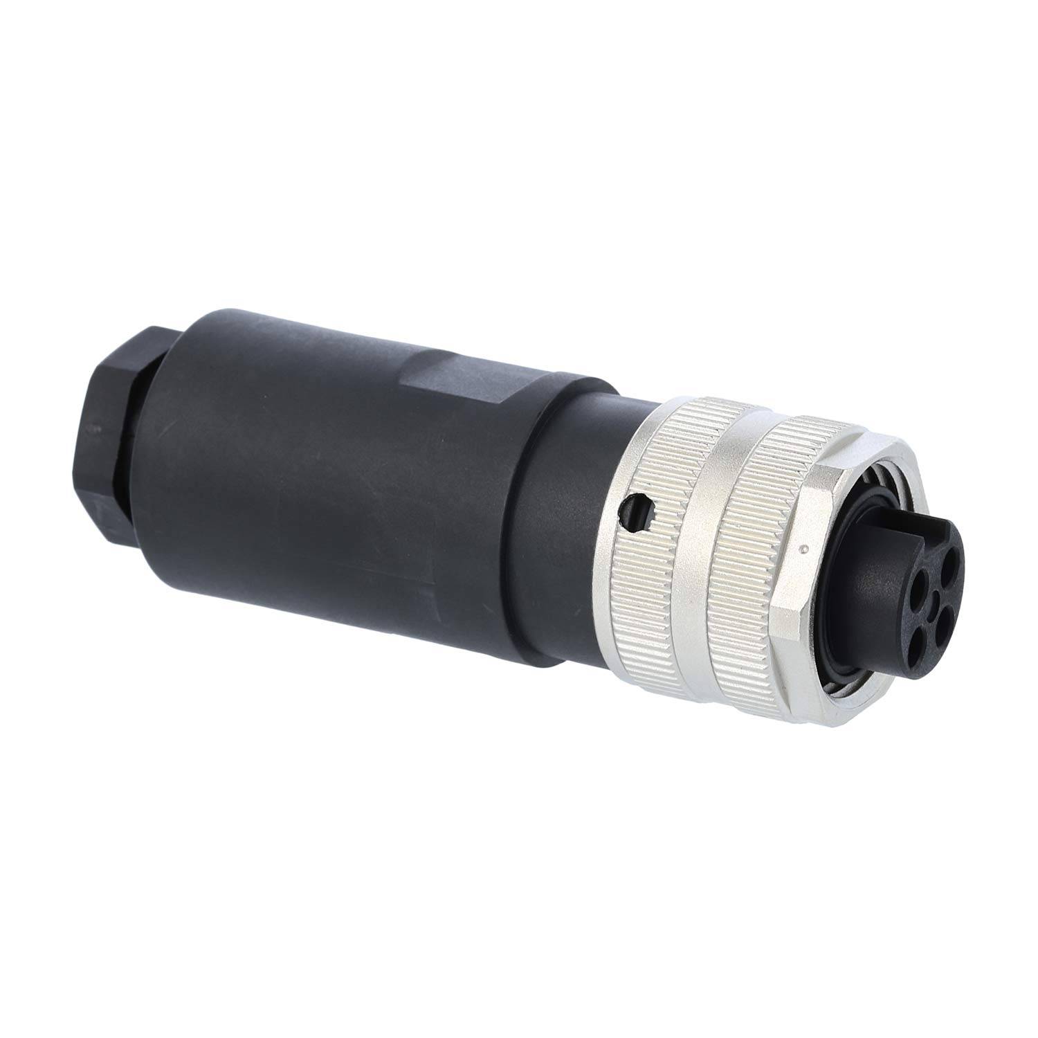 7/8"" Kabelsteckverbinder gerade Buchse Schraubanschluss, Polzahl 3+PE Kabelabgang gerade, Klemmbereich 8,0mm - 10,0mm