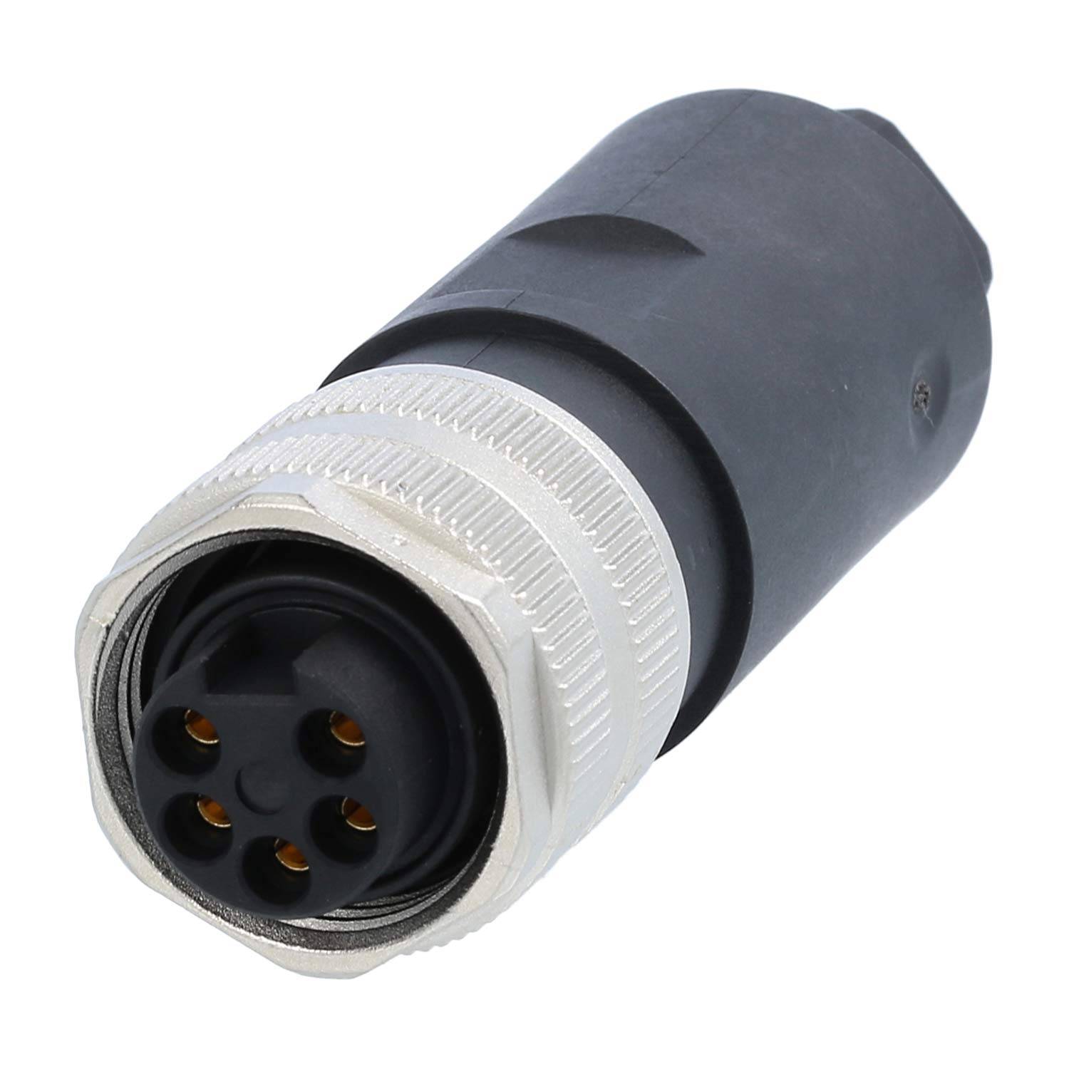 7/8"" Kabelsteckverbinder gerade Buchse Schraubanschluss, Polzahl 4+PE Kabelabgang gerade, Klemmbereich 8,0mm - 10,0mm