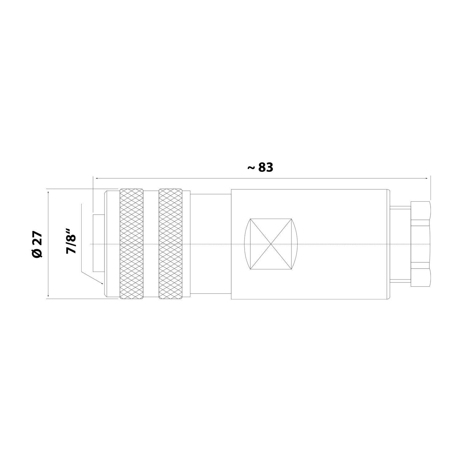 7/8"" Kabelsteckverbinder gerade Buchse Schraubanschluss, Polzahl 4+PE Kabelabgang gerade, Klemmbereich 8,0mm - 10,0mm