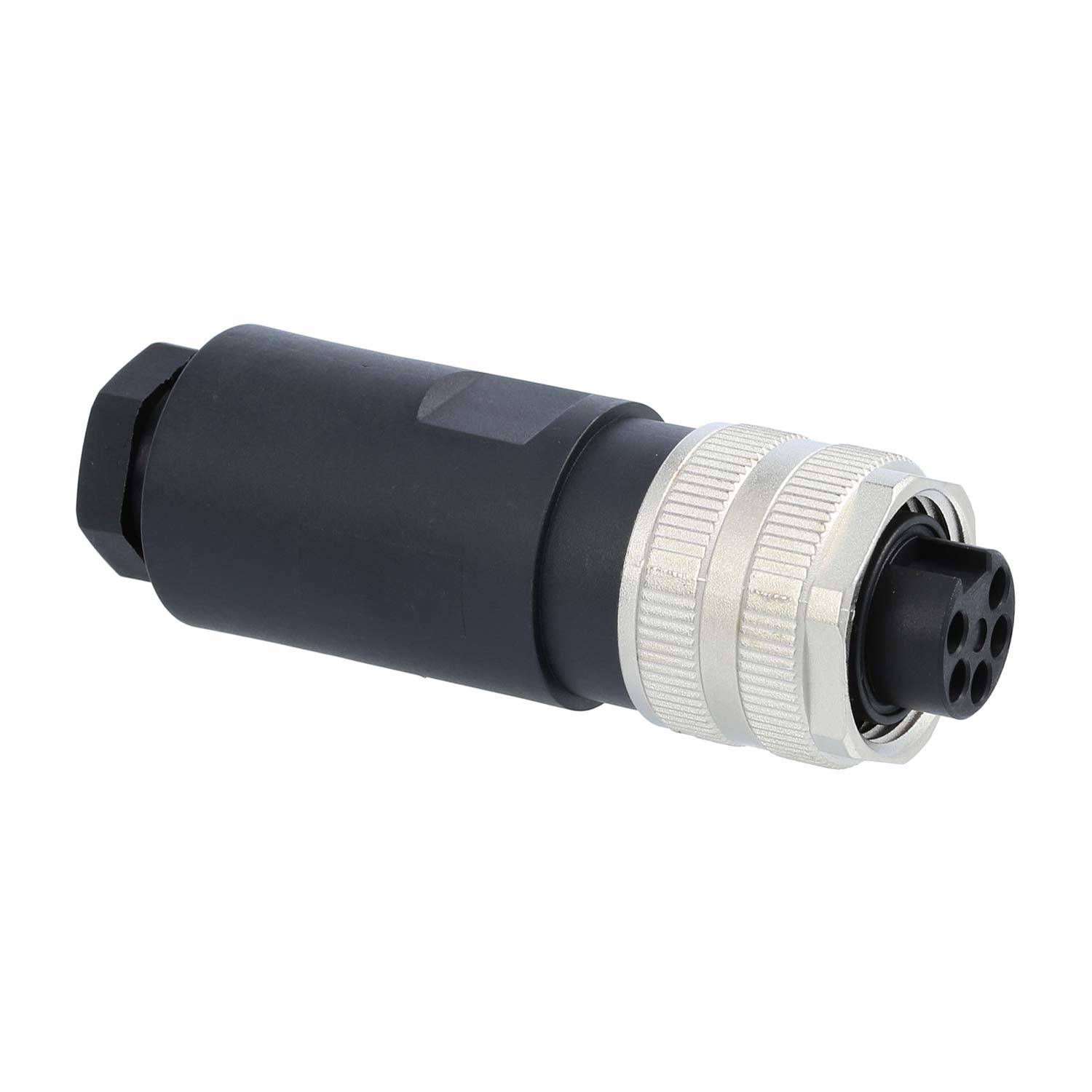 7/8"" Kabelsteckverbinder gerade Buchse Schraubanschluss, Polzahl 4+PE Kabelabgang gerade, Klemmbereich 8,0mm - 10,0mm