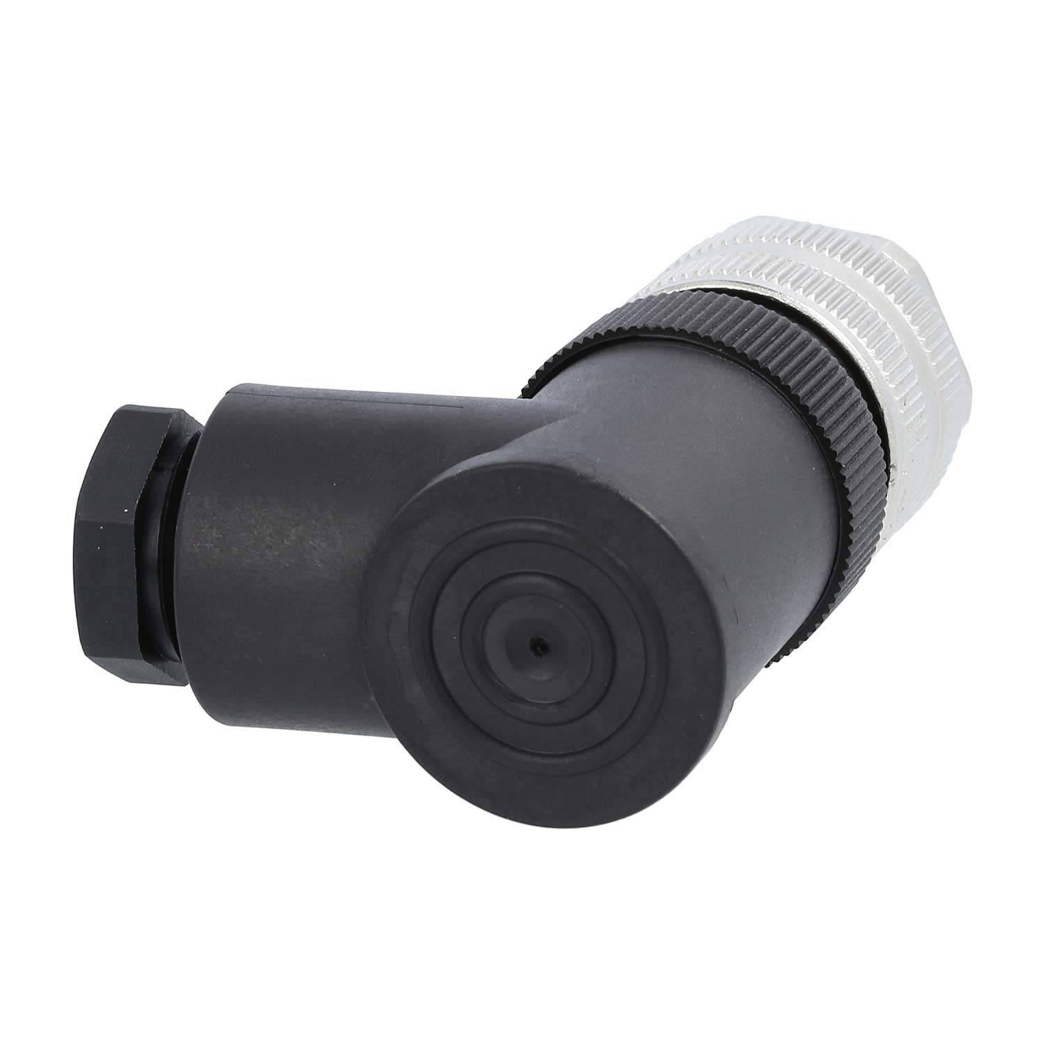 7/8"" Kabelsteckverbinder gewinkelt Buchse Schraubanschluss, Polzahl 4+PE Kabelabgang seitlich, Klemmbereich 8,0mm -