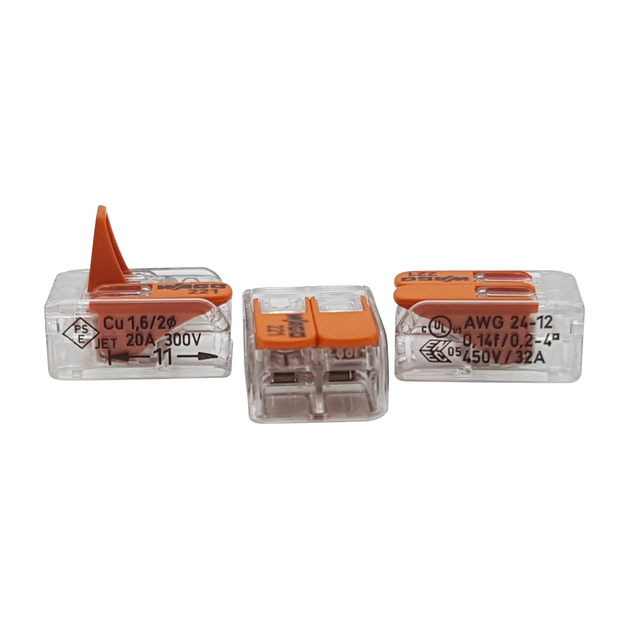 WAGO Klemmen 221-412 - Leuchten Hebel Klemmen - für Kabel 0,14 - 4mm² 30 Stück
