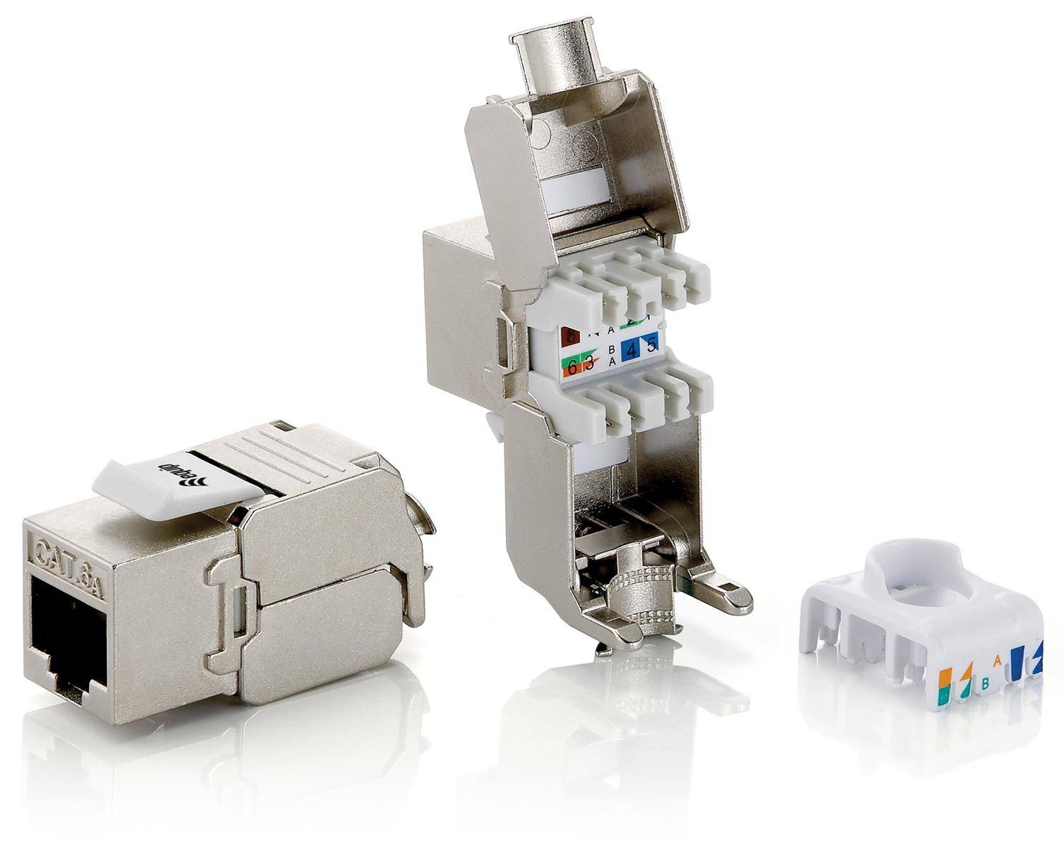 Equip 767221 Keystone Jack Equip geschirmt Cat.6A RJ45 Anschluss 8er Set