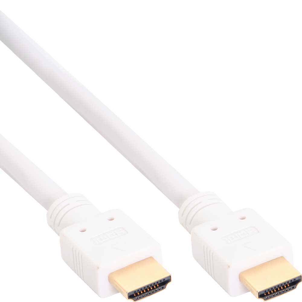 InLine® 17611U InLine® HDMI Kabel, HDMI-High Speed, Stecker / Stecker, verg. Kontakte, weiß, 1.5m