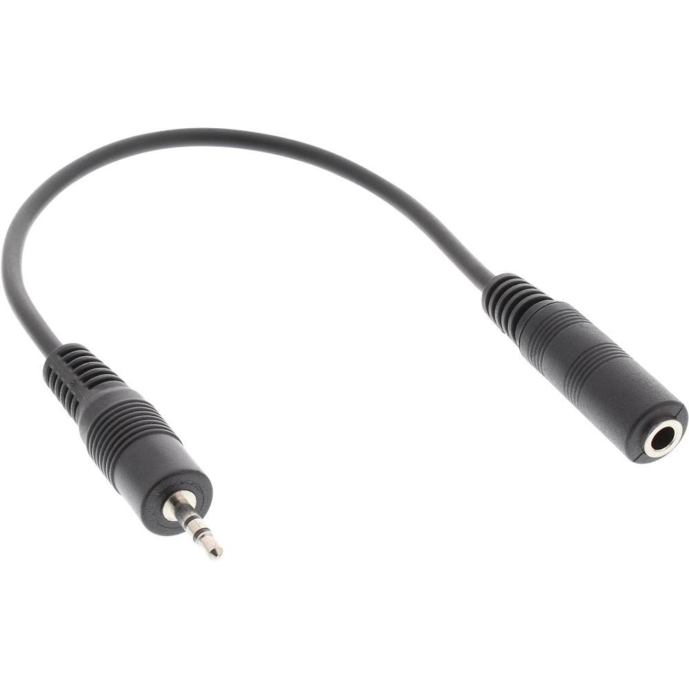 InLine® 99308C Klinken Adapterkabel 2,5mm Stecker -> 3,5mm Buchse, Stereo, 0,2m