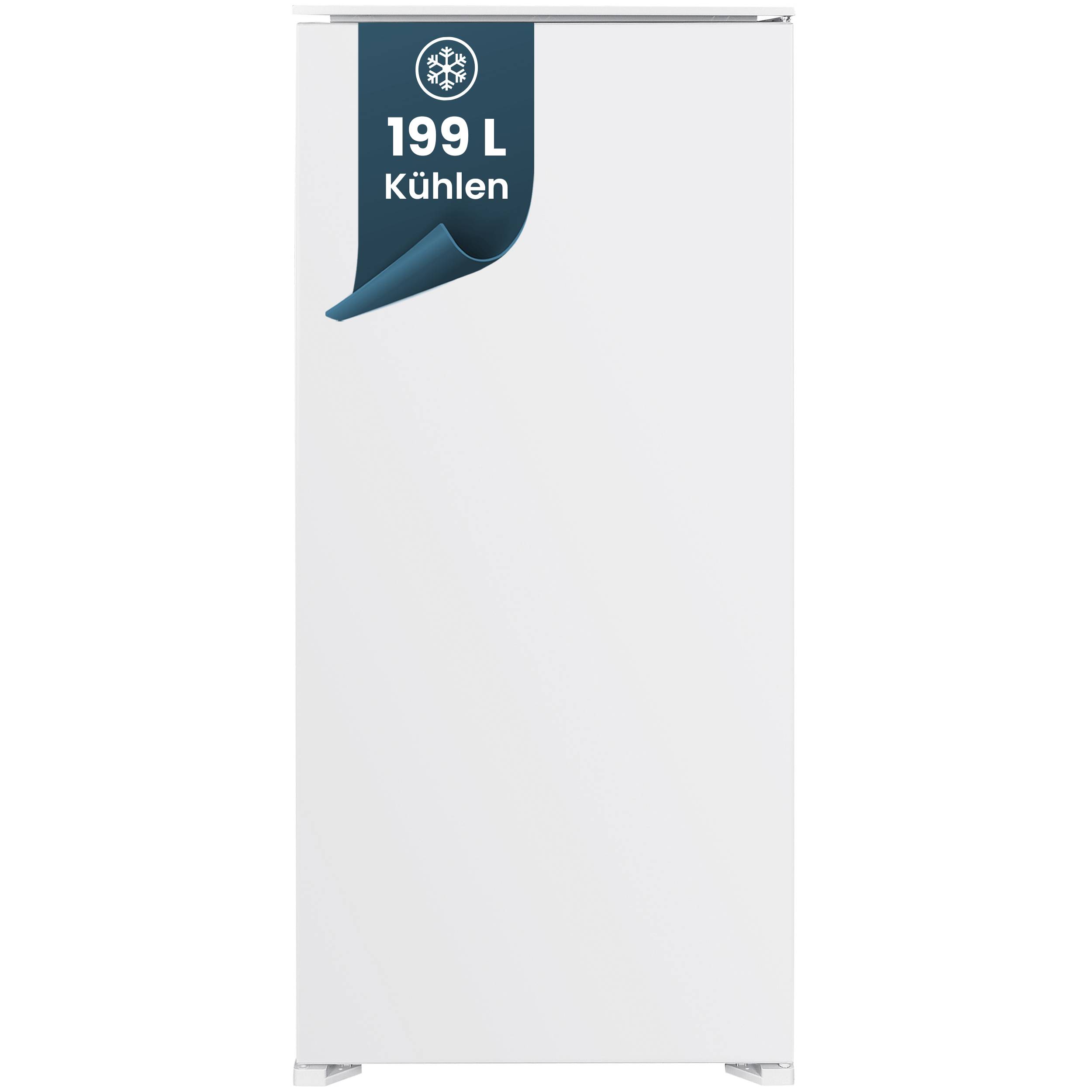 homeX CB1991E Einbaukühlschrank ohne Gefrierfach, 122cm Nische - 199 Liter, Schlepptürtechnik, LED-Beleuchtung, 39 dB