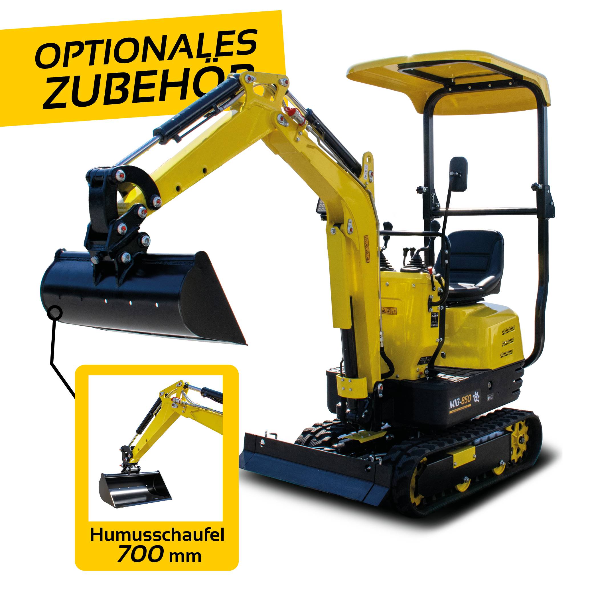 BAMATO Humusschaufel 700 mm für Minibagger MIB-850