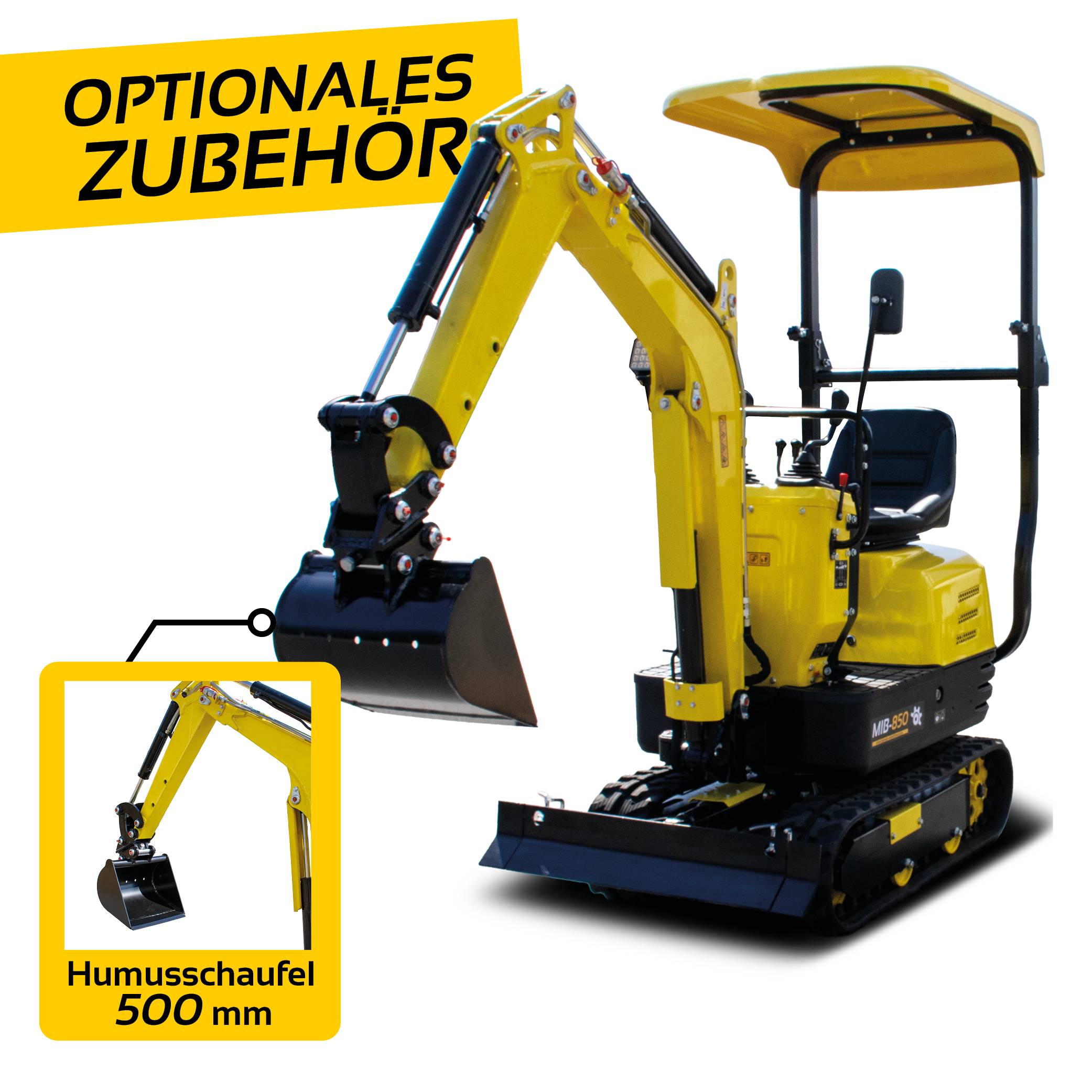 BAMATO Humusschaufel 500 mm für Minibagger MIB-850