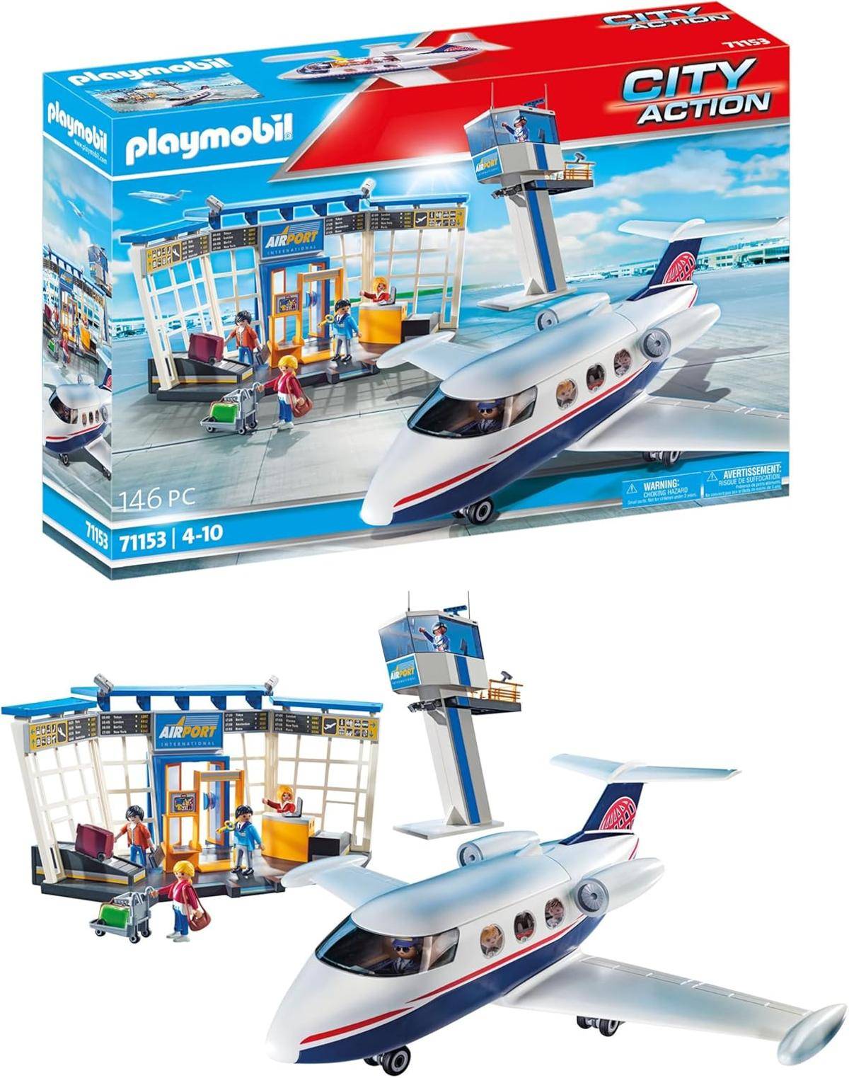 PLAYMOBIL City Action 71153 Flughafen mit Flugzeug und Tower 4+