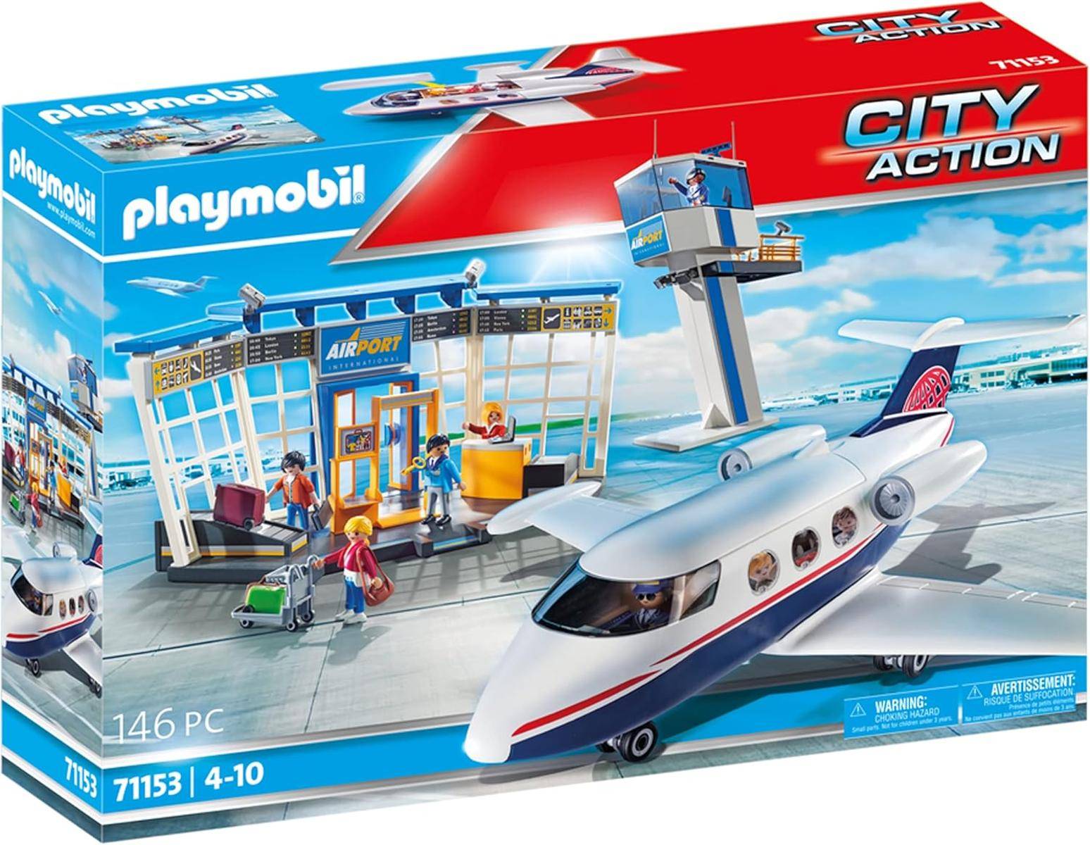 PLAYMOBIL City Action 71153 Flughafen mit Flugzeug und Tower 4+