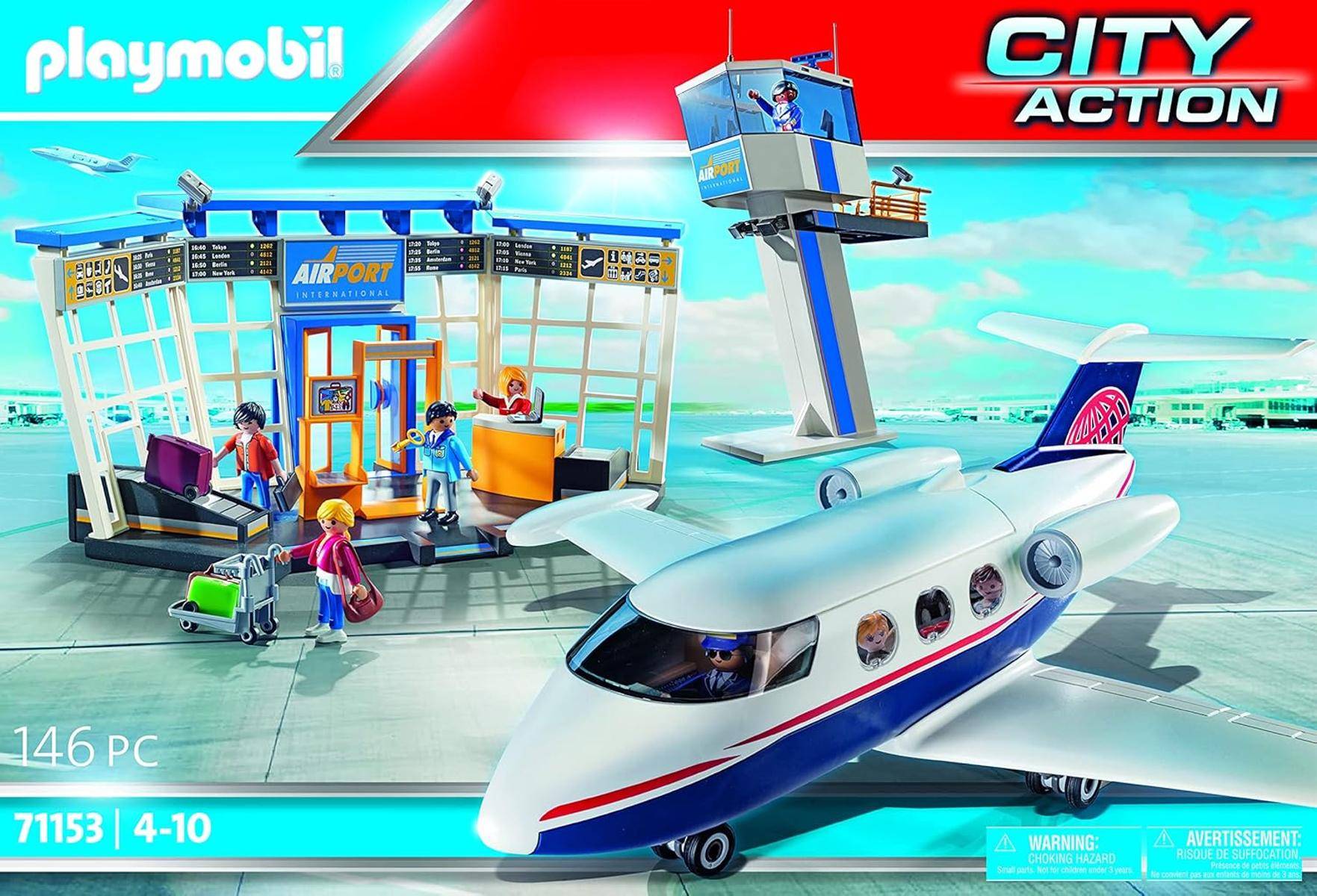 PLAYMOBIL City Action 71153 Flughafen mit Flugzeug und Tower 4+