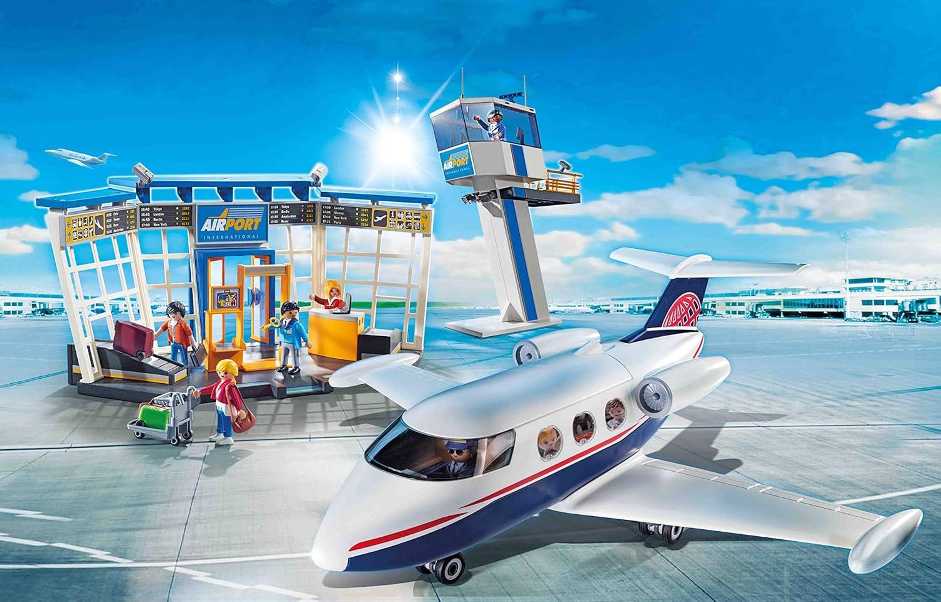 PLAYMOBIL City Action 71153 Flughafen mit Flugzeug und Tower 4+