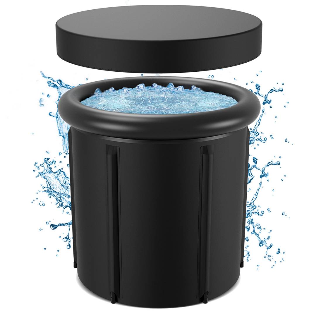 Eisbad 80x78cm 5lagige Isolierung doppeltes Ablaufsystem komplett Zubehör für Sportler
