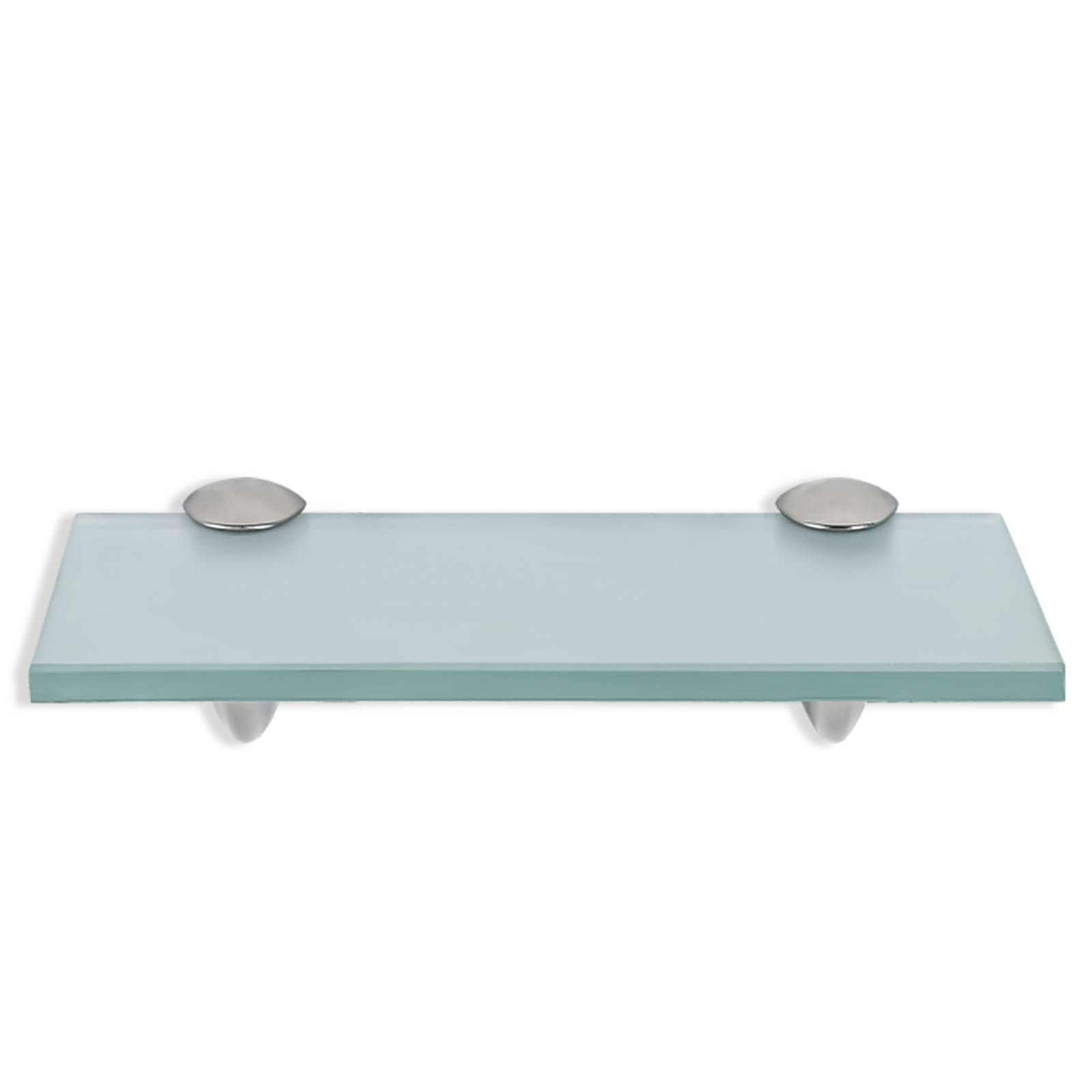 Glasregal 30 x 10 cm mit Halterungen, Milchglas Wandregal als Badregal, Glasboden Ablage für Bad, Küche und Wohnzimmer
