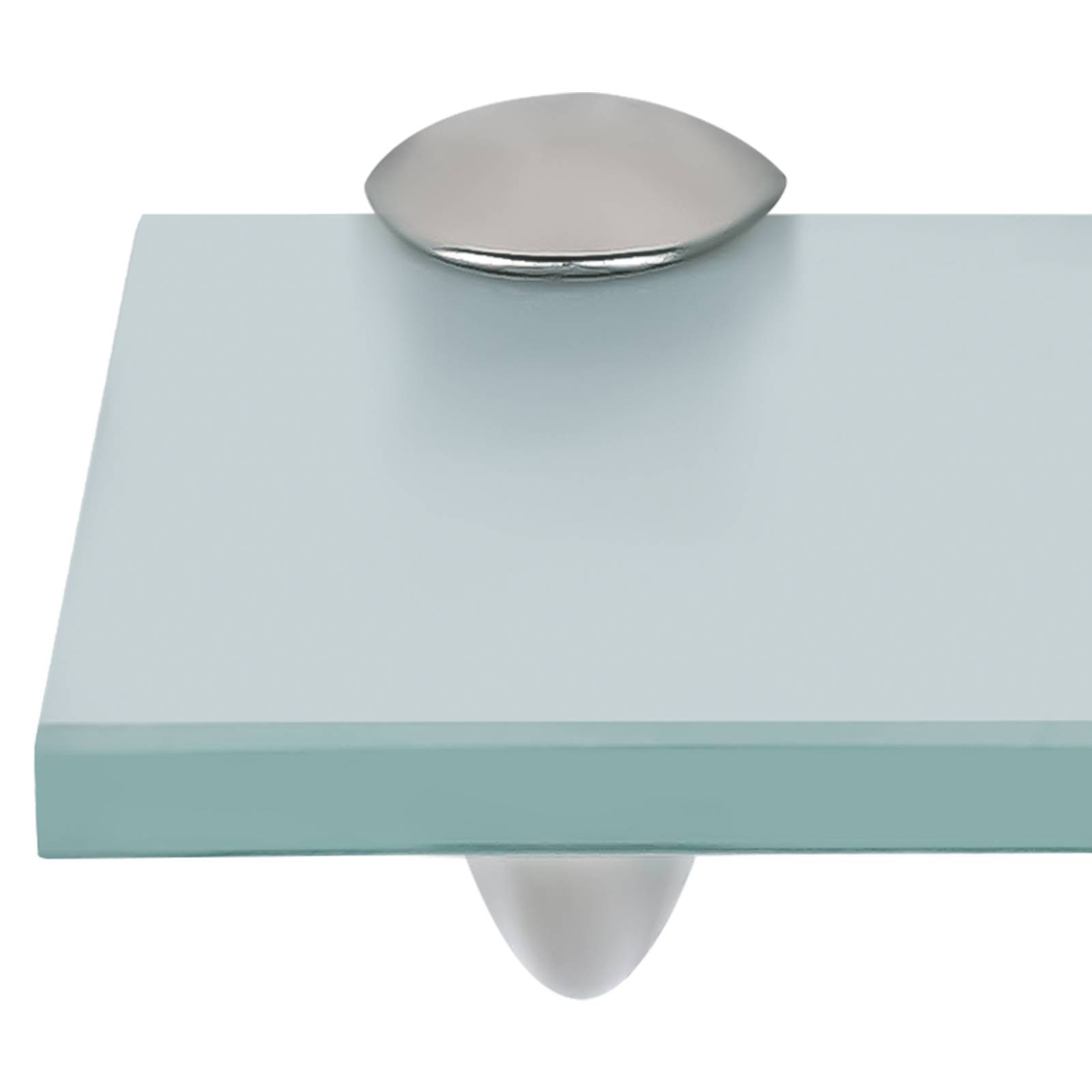 Glasregal 30 x 10 cm mit Halterungen, Milchglas Wandregal als Badregal, Glasboden Ablage für Bad, Küche und Wohnzimmer