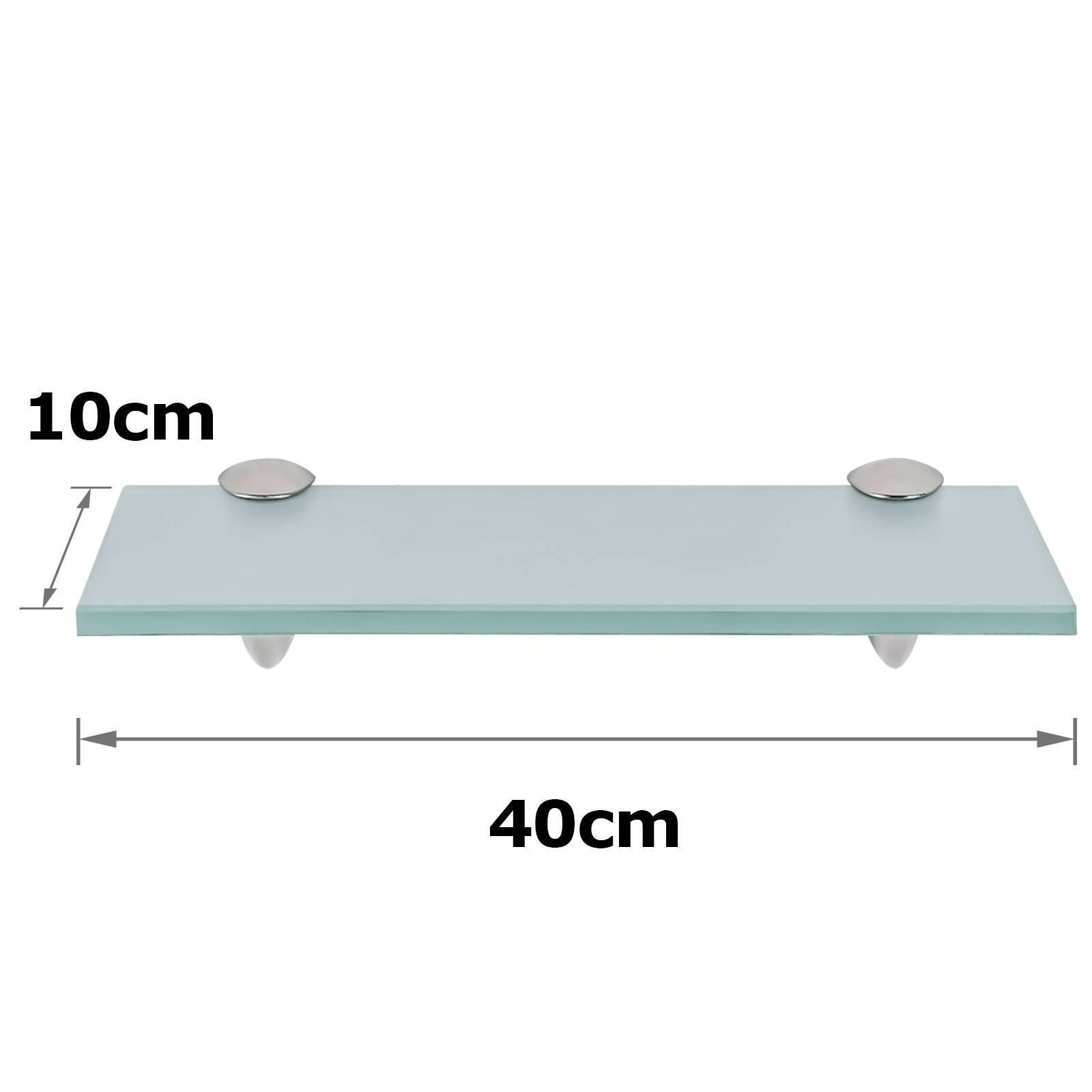 Glasablage Bad 40x10 cm Milchglas Wandregal Glasregal Badezimmer aus gehärtetem Sicherheitsglas