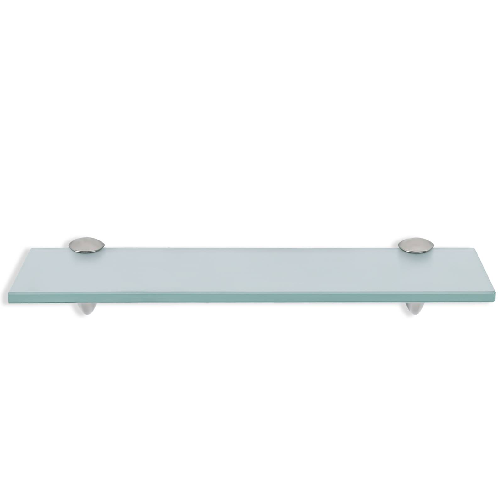 Glasregal 50 x 10 cm mit Halterungen, Milchglas Wandregal als Badregal, Glasboden Ablage für Bad, Küche und Wohnzimmer