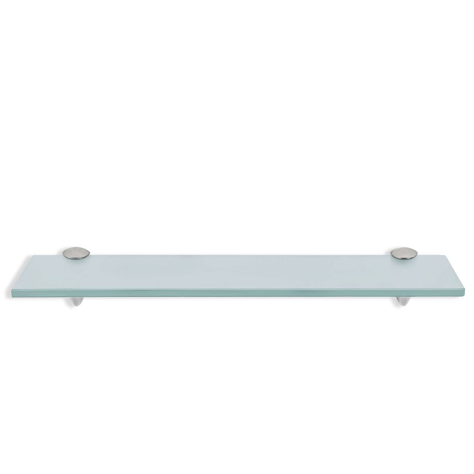 Glasregal 60 x 10 cm mit Halterungen, Milchglas Wandregal als Badregal, Glasboden Ablage für Bad, Küche und Wohnzimmer