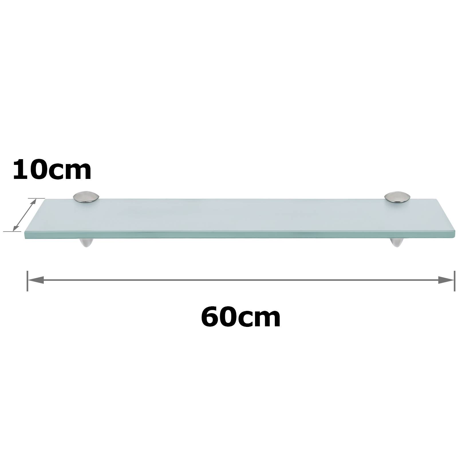 Glasboden Wandregal 60 x 10 x 0,8 cm, Glasregal Milchglas mit Halterung, Badregal Ablage Hängeregal für Badezimmer