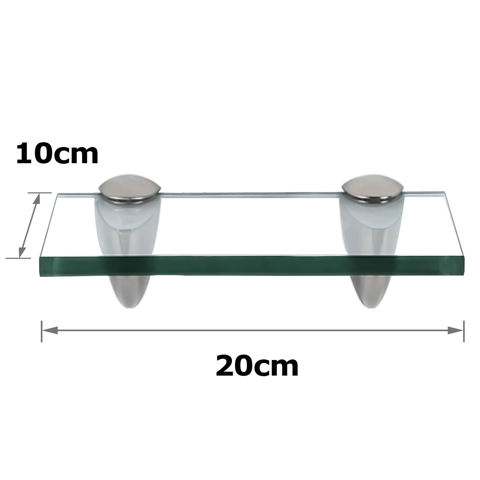 Glasablage Bad 20x10 cm Klarglas Wandregal Glas Regal Badezimmer aus ESG Sicherheitsglas
