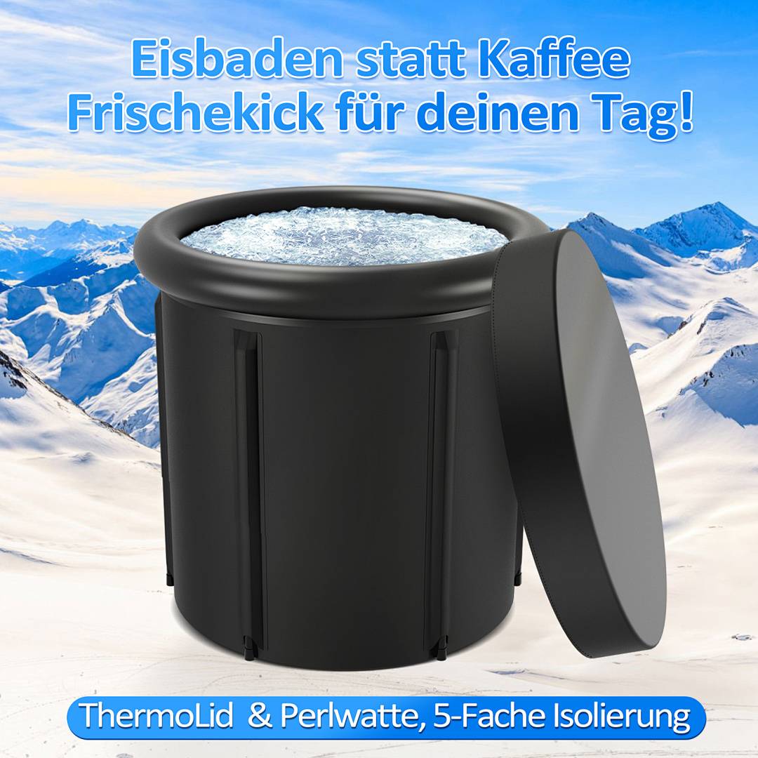 Eisbad 80x78cm faltbar Schwarz Staubschutz Tragetasche für zu Hause und Outdoor